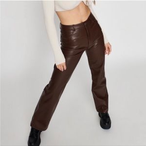 Faux leather pants